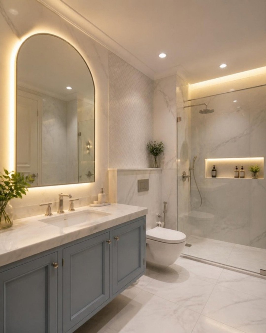 Modern Classic 3BHK bathroom interior design concept for a Bangalore apartment by ModScale Interiors