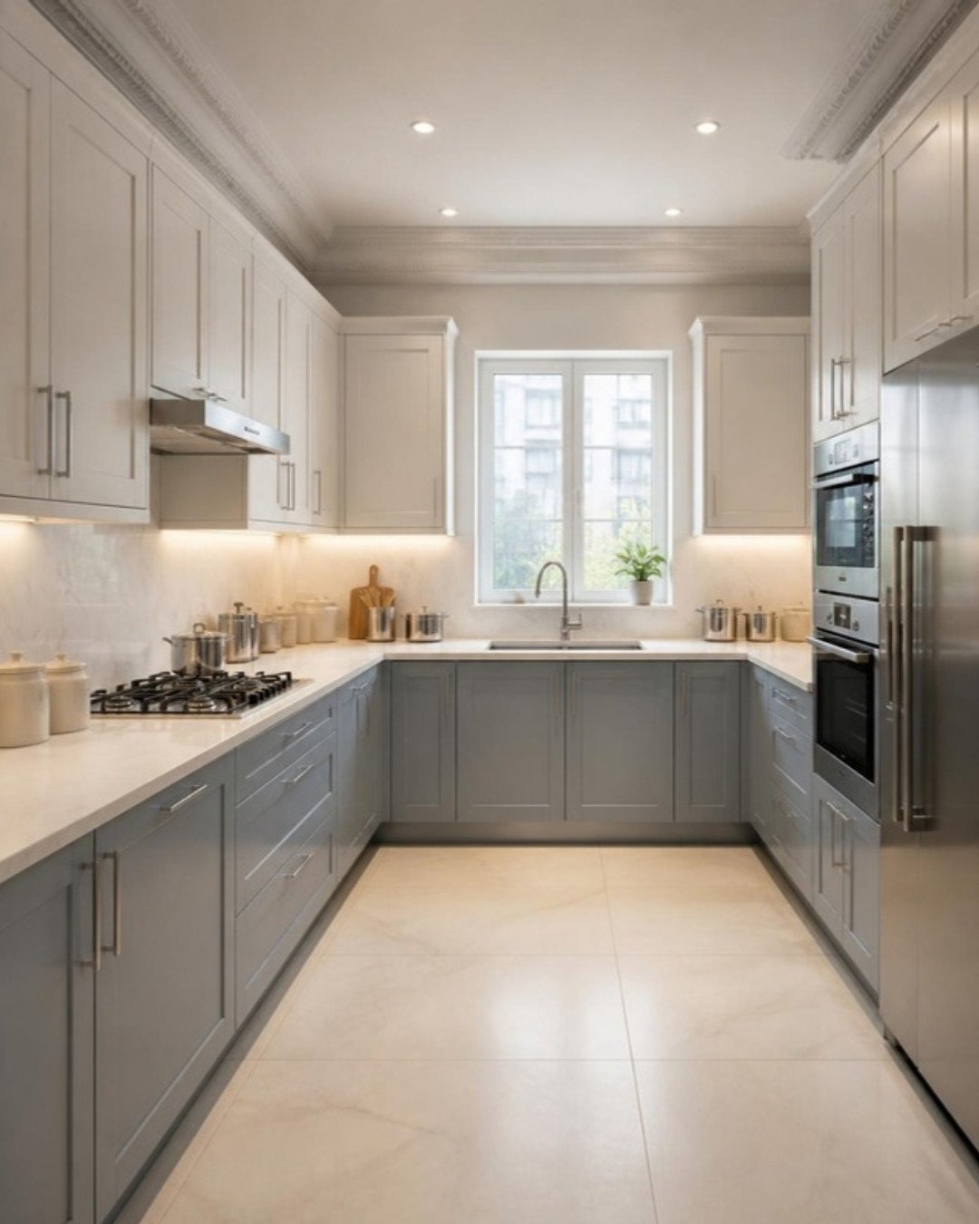 Modern Classic 3BHK modular kitchen for indian cooking interior design concept for a Bangalore apartment by ModScale Interiors