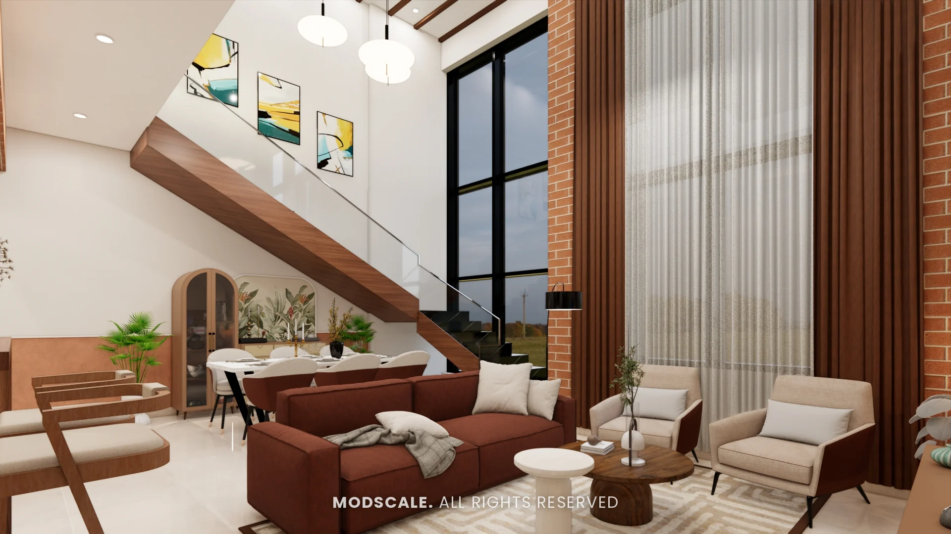 Urban Industrial interior design: living room