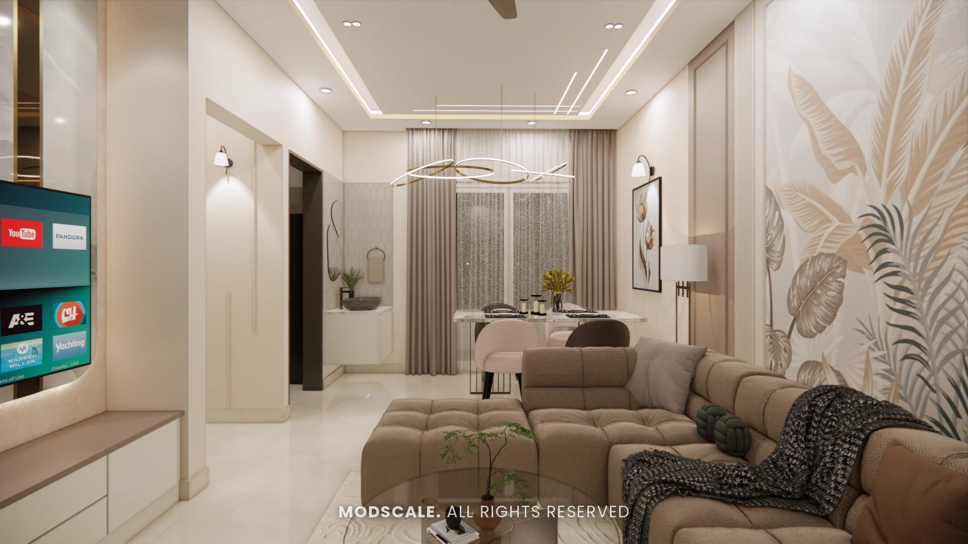 Tropical Modern interior design: living room