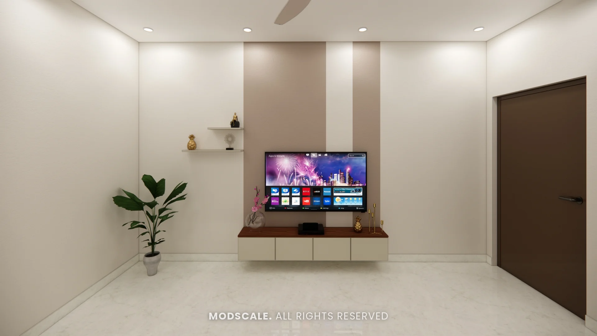 Rashmi’s Home: 1BHK Apartment Interiors, Prestige City Eden Park (3D design visualisation)