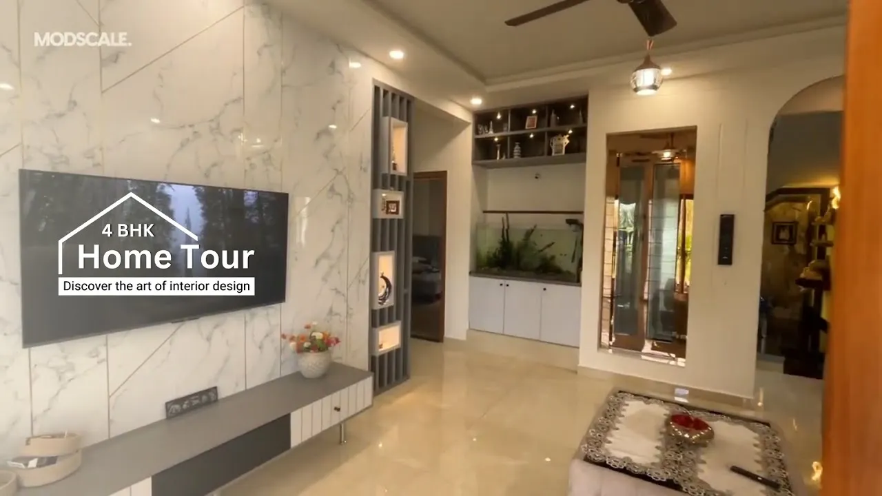 ModScale home tour: A marble-finish living room with display niches